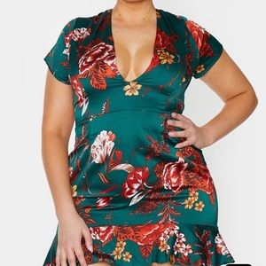 Floral backless mini dress